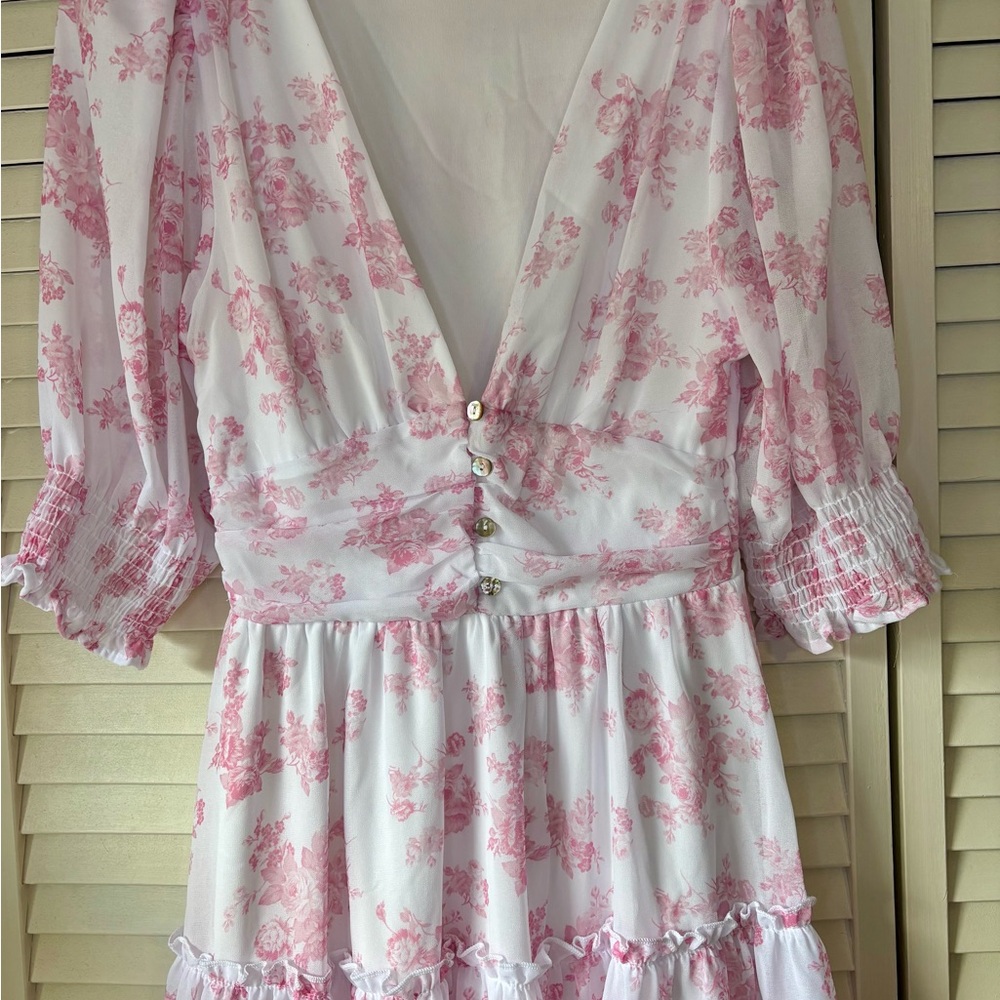 Altar'd State White with Black Floral Design